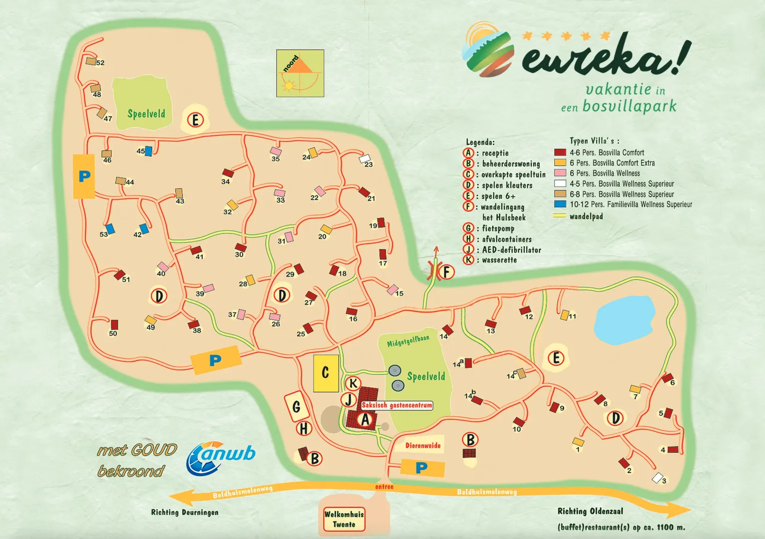 Villapark Eureka plattegrond